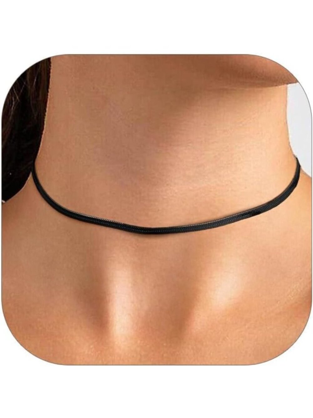 Stylish Herringbone Choker Necklace for Women with 2" Adjustable Extender